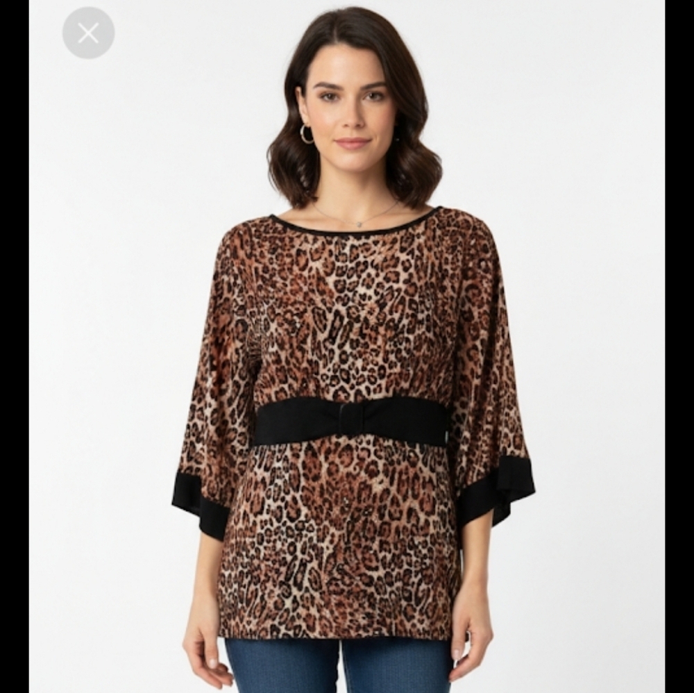 JTB leopard print tie back medium 19" pit